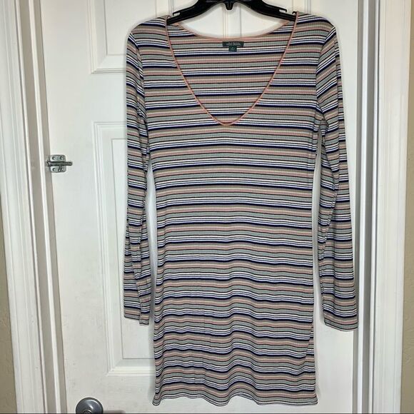 Wild Fable Striped Ribbed Multicolored Dress - Picture 5 of 9